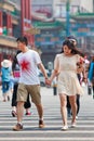 Young lovers hand in hand, Beijing, China